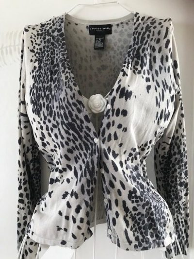 Ombré Leopard Print Silk Cardigan