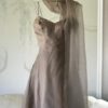 NICOLE MILLER TAUPE A-LINE PARTY DRESS - Image 3